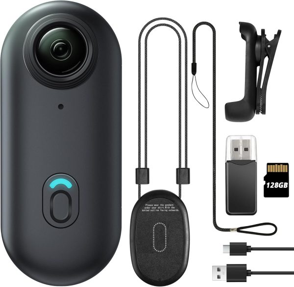 128GB FHD 1080P Mini Body Camera, Wearable Action Body Cam, Thumb Size Hands Free Recording Body Worn Camera, Premium Portable Camcorder Mount Anywhere for Security, Work, Guard, Travel (Black)