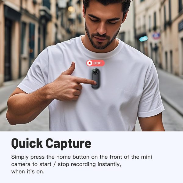128GB FHD 1080P Mini Body Camera, Wearable Action Body Cam, Thumb Size Hands Free Recording Body Worn Camera, Premium Portable Camcorder Mount Anywhere for Security, Work, Guard, Travel (Black) - Image 5