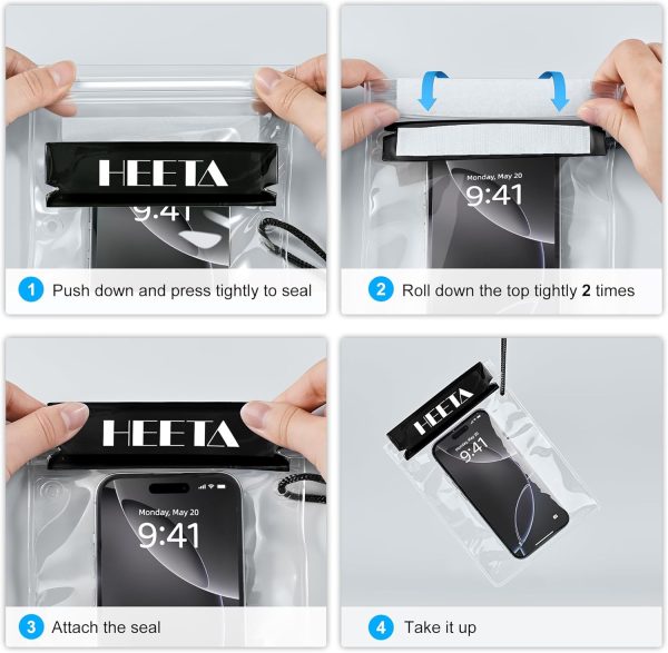 5-Pack Clear Waterproof Dry Bag, Water Tight Cases Pouch Dry Bags for Camera Mobile Phone Maps, Kayaking Boating Document Holder - Image 8