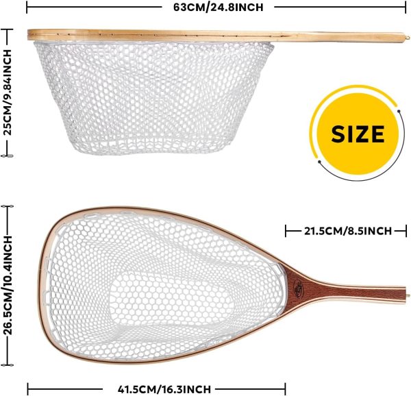 SF Fly Fishing Landing Net Soft Rubber Mesh Trout Net Catch and Release Net - Image 2