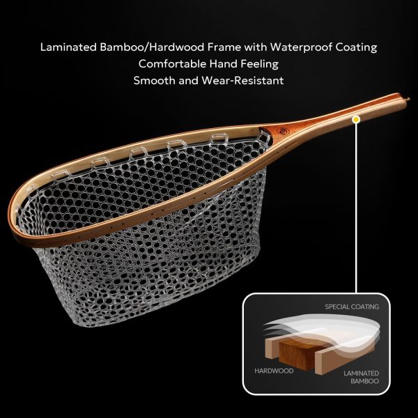 SF Fly Fishing Landing Net Soft Rubber Mesh Trout Net Catch and Release Net - Image 4