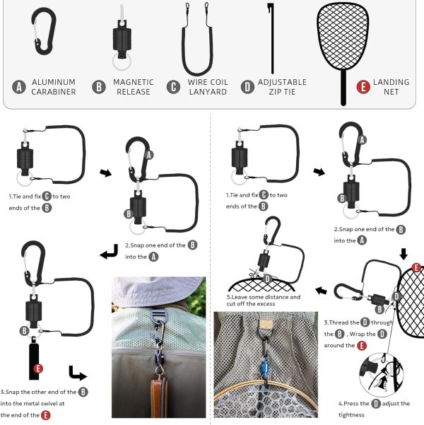 SF Fly Fishing Landing Net Soft Rubber Mesh Trout Net Catch and Release Net - Image 7